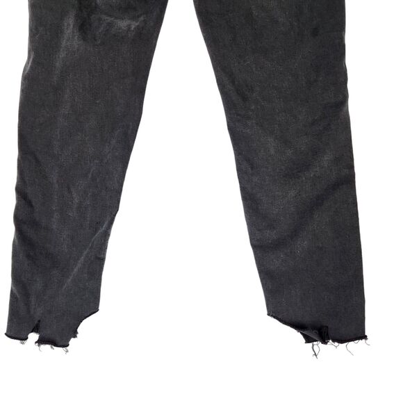 Zara Jeans Womens Sz 10 Black Koi Fish Embroidery Z1975 Denim Distressed Hems - Picture 5 of 11